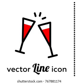 wine glasses vector icon