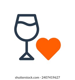 Weingläser, Vektorsymbol für Toasting-Feiern