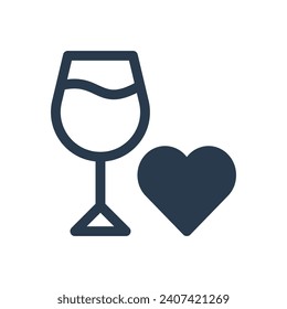 Wine Glasses Vector Icon Illustration for Toasting Celebrations