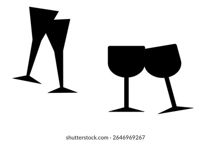 Óculos de vinho vetor Ícone isolado no fundo branco