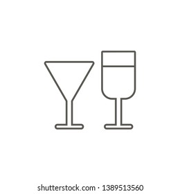 Wine glasses vector icon. Simple element illustration from map and navigation concept. Wine glasses vector icon. Real estate concept vector illustration.