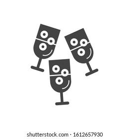 wine glasses vector icon with white background
