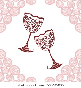 Wine glasses. Vector illustration.