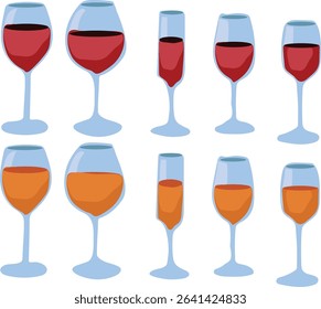 wine glasses Vector illustration.
Good for banner, poster, greeting card, party card, invitation, template, advertising, campaign, and social media. 

