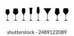 Wine glasses vector isolated on white background.