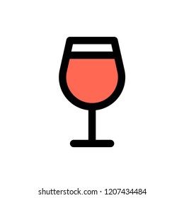 wine glass,food and beverage, editable outline icon