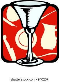 Wine glass.Vector illustration