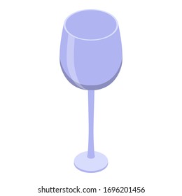 Icono de cristalería de vino. Isométrico icono vectorial de cristales de vino para el diseño web aislado en fondo blanco