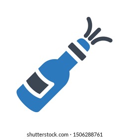 wine glyph colour vector icon