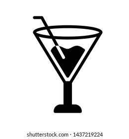 wine glyph flat vector icon