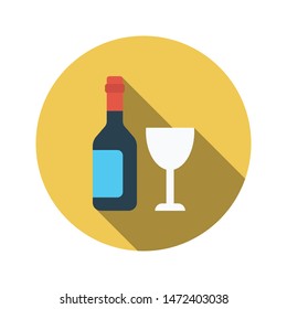 wine glyph flat vector icon