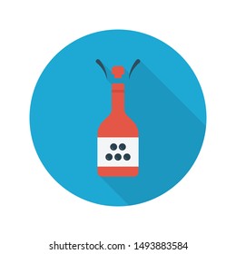 wine glyph flat vector icon