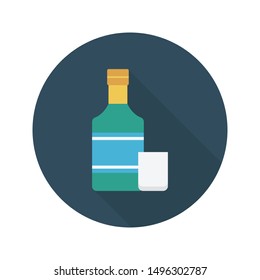 wine glyph flat vector icon