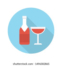 wine glyph flat vector icon