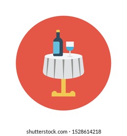 wine glyph flat vector icon