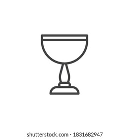 Wine goblet line icon. linear style sign for mobile concept and web design. Chalice cup outline vector icon. Symbol, logo illustration. Vector graphics