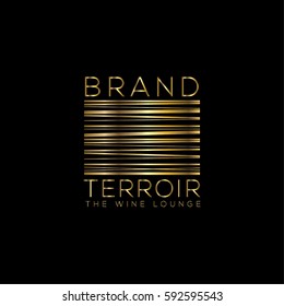 Wine golden vector logo design template