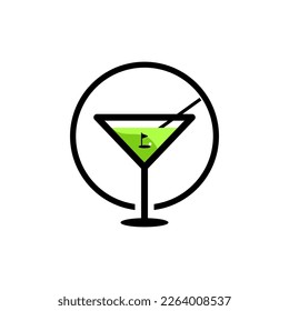 Diseño de logotipo creativo para la simplicidad del golf