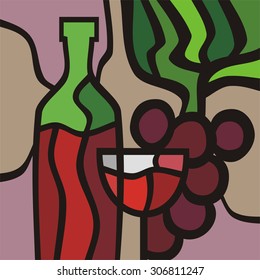 Wine grape abstract vector illustration