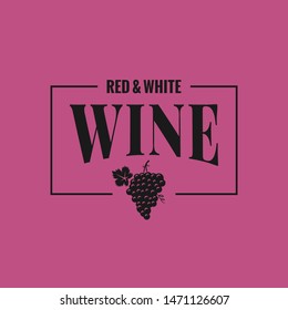 Wine grape design. Red and white wine logo on red background