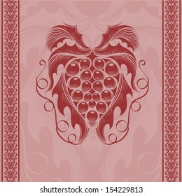 wine grape engraving background