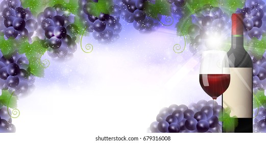 Wine grape glass background