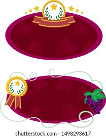 Wine grape label decoration tag set