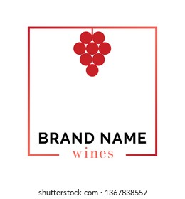 wine grape label illustration
