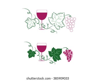 Wine and grape leaves