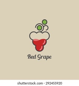 wine grape logo full of vine vector line art illustration best flat glass icon vintage