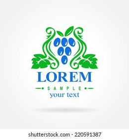 wine grape symbol emblem sign