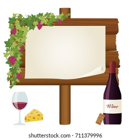 Wine and grape vector frame