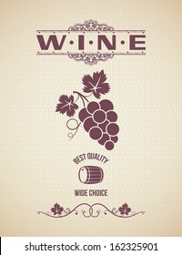 wine grapes design vintage background