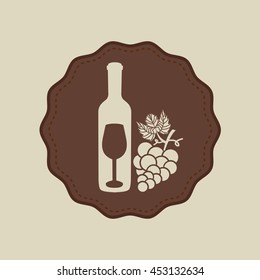 wine grapes icon design, vector illustration eps10