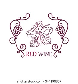 Wine grapes label background - vector illustration