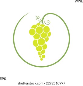 Logo de las uvas de vino. Uvas aisladas sobre fondo blanco