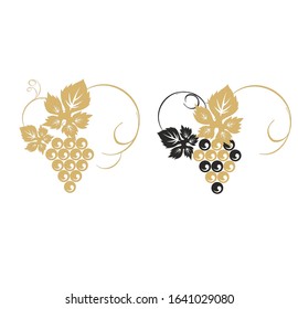 WINE GRAPES VINTAGE VINEYARDS SYMBOL GOLD AND BLACK AMARONE