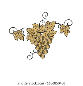 WINE GRAPES VINTAGE VINEYARDS SYMBOL GOLD