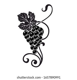 WINE GRAPES VINTAGE VINEYARDS SYMBOL BLACK