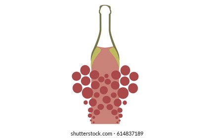 Wine grapes wreath template design.Grape pattern.Decorative grape vine elements for design. Wine seamless background. Vector illustration.Alcoholic Bottles vector.Wine background.