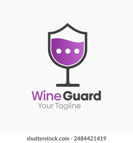 Wine Guard Logo Vector Template Design. Good for Business, Start up, Agency, and Organization