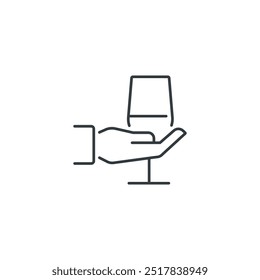 Wein- und Handsymbol, Vektorgrafik