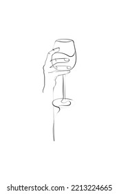 Wine Hands Art Print, Line Art, Wine Drinker Poster, Minimalist Lover Art, Line Drawing Wine Glass, Line Art Wine Print, White Background