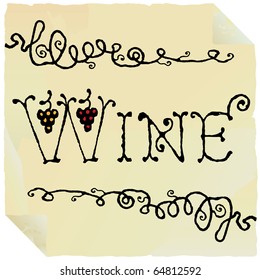 wine headline typography