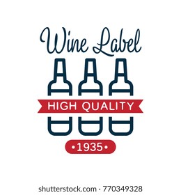 Wine high quality label, 1935, design element for menu, winery logo package, winery branding and identity vector Illustration