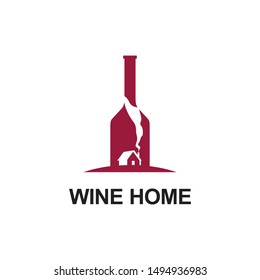 Wine home logo concept. Home logo template vector illustration, creative smart home logo detailing with clean background