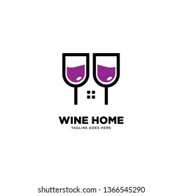 Wine Home logo template vector illustration - Vector