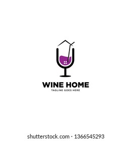 Wine Home logo template vector illustration - Vector