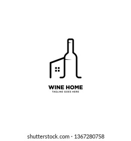 Wine Home logo template, vector illustration icon element - Vector