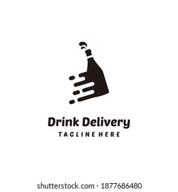 Wine House Bottle And Fast Delivery Logo Template Design Inspiration